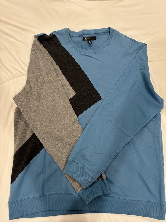 INC International Concepts Other - INC International Concepts Blue, Gray & Black Colorblock Crewneck Sweatshirt